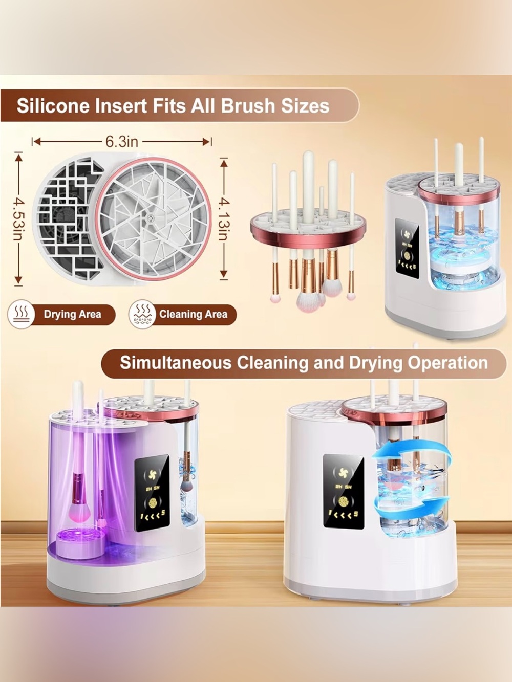Electric Makeup Brush Cleaner 3-in-1 - Picture 5 of 7
